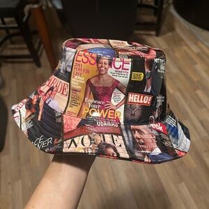 Michelle Obama Magazine Print Bucket Hat